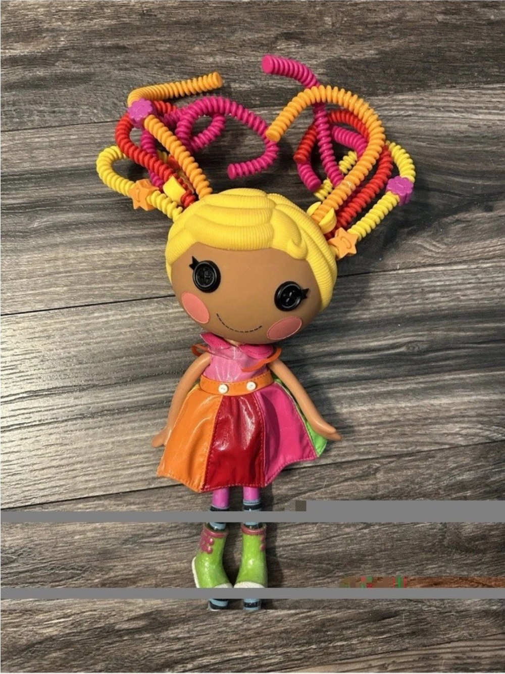 Colorful Coil-Hair Fashion Doll in Yellow, Pink, Orange and Green